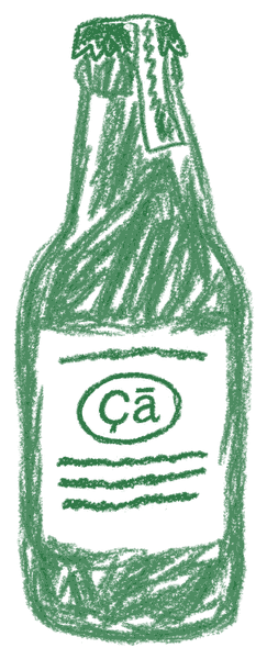 A garrafa da Çã desenhada em giz